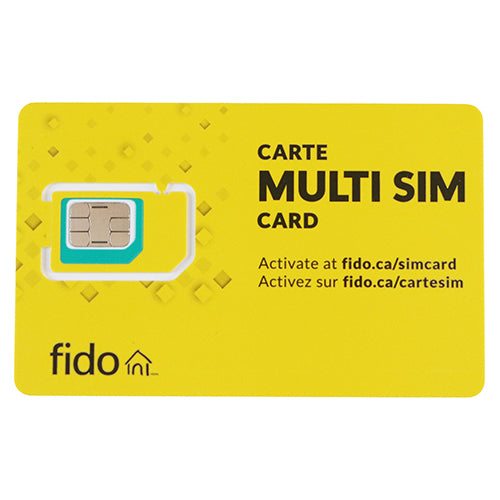 Carte Multi SIM prépayée Fido Mobile CANADA 4G LTE Carte Multi SIM prépayée Fido Mobile CANADA 4G LTE